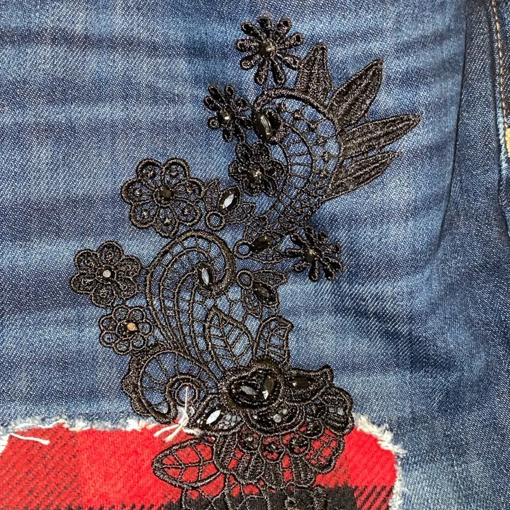 Plus Size Authentic Ralph Lauren Denim Patchwork Jeans - Picture 6 of 14